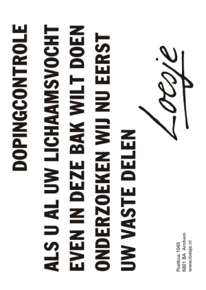 Dopingcontrole als u al uw lichaamsvocht even in deze bak wilt doen onderzoeken wij nu eerst uw vaste delen