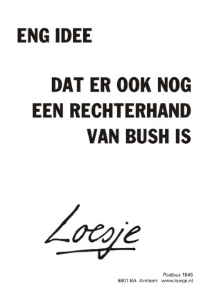 Eng idee dat er ook nog een rechterhand van Bush is