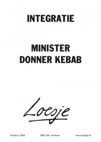 Integratie: minister Donner kebab