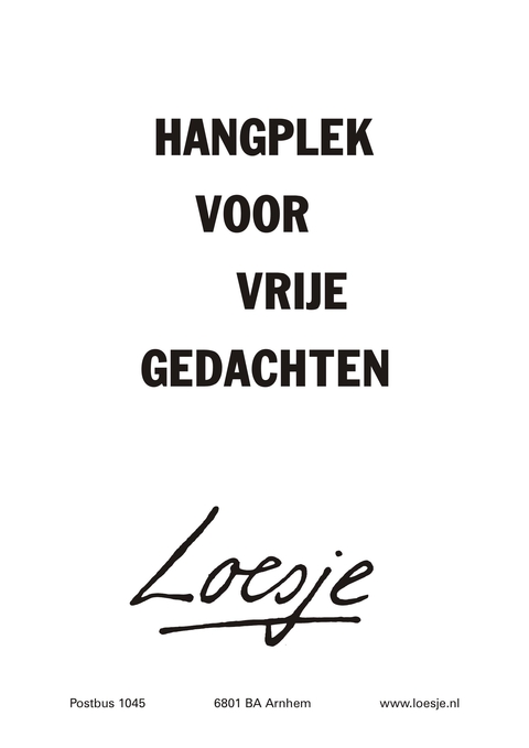 hangplek voor vrije gedachten