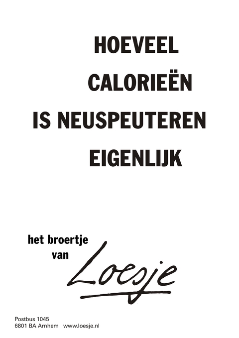 hoeveel calorie