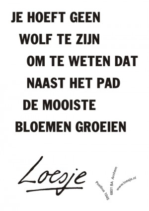 Je hoeft geen wolf te zijn om te weten dat naast het pad de mooiste bloemen groeien