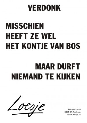 Verdonk. Misschien heeft ze wel het kontje van Bos maar niemand durft te kijken.