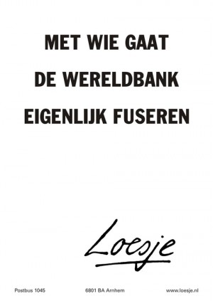 Met wie gaat de Wereldbank eigenlijk fuseren?