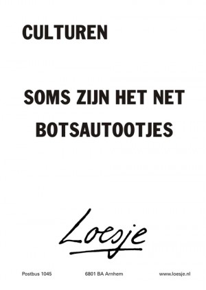 culturen soms zijn het net botsautootjes