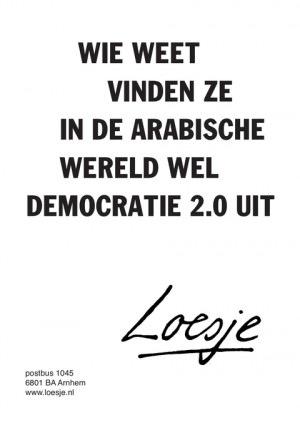 wie weet vinden ze in de Arabische wereld wel democratie 2.0 uit