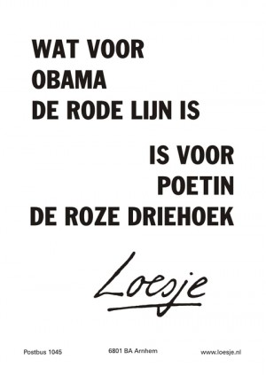 Wat voor Obama de rode lijn is, is voor Poetin de roze driehoek