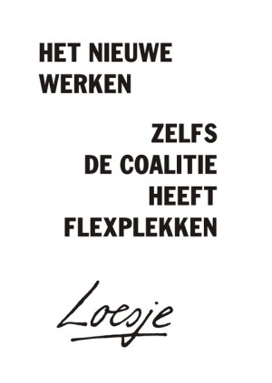 Het nieuwe werken/ zelfs de coalitie heeft flexplekken