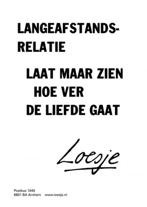 langeafstandsrelatie; laat maar zien hoe ver de liefde gaat