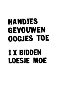 Handjes gevouwen oogjes toe 1x bidden Loesje moe