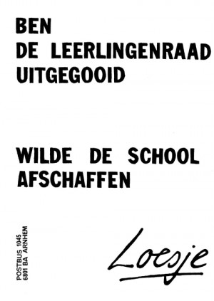 Ben de leerlingenraad uitgegooid wilde de school afschaffen