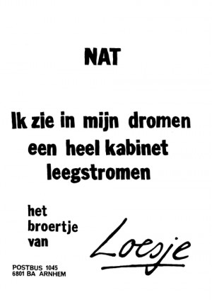 Nat ik zie in mijn dromen een heel kabinet leegstromen het broertje van