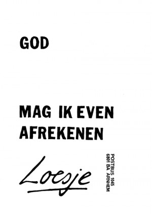 God mag ik even afrekenen