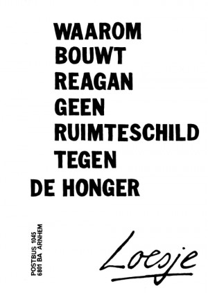 Waarom bouwt Reagan geen ruimteschild tegen de honger