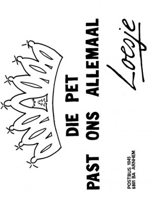 [tekening kroon] Die pet past ons allemaal