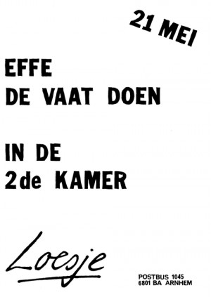 21 mei effe de vaat doen in de tweede kamer
