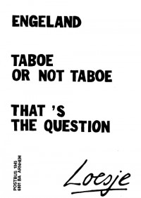 Engeland taboe or not taboe that's the question