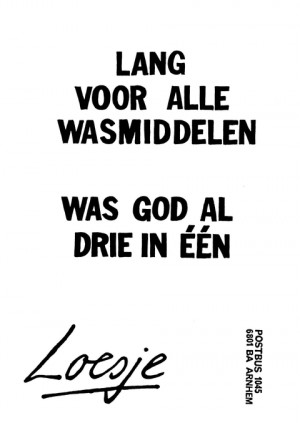 Lang voor alle wasmiddelen was god al drie in een