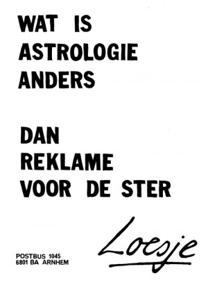 Wat is astrologie anders dan reklame voor de ster