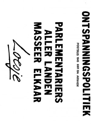 Ontspanningspolitiek parlementariers aller landen masseer elkaar