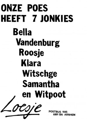 Onze poes heeft 7 jonkies Bella Vandenburg Roosje Klara Witsche Samantha en Witpoot