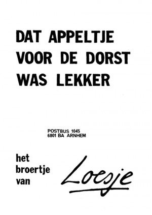 Dat appeltje voor de dorst was lekker