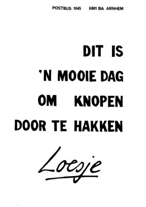 Dit is ‘n mooie dag om knopen door te hakken