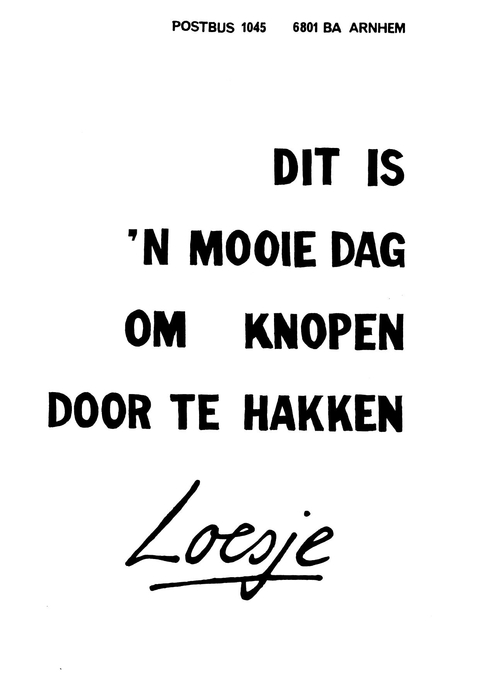 Dit is ‘n mooie dag om knopen door te hakken