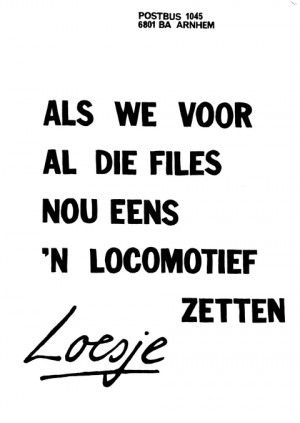 Als we voor al die files nou eens ‘n locomotief zetten