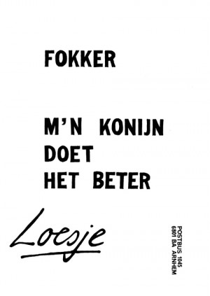 Fokker m’n konijn doet het beter