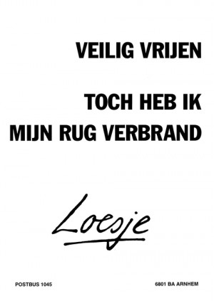 Veilig vrijen toch heb ik mijn rug verbrand