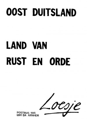 Oost Duitsland land van rust en orde