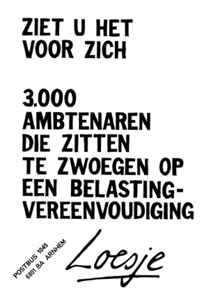Ziet u het voor zich 3.000 ambtenaren die zwoegen op een belastingvereenvoudiging