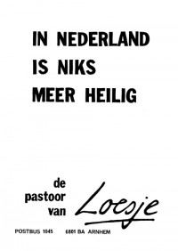 In Nederland is niks meer heilig de pastoor van