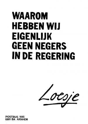 Waarom hebben wij eigenlijk geen negers in de regering