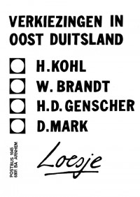 Verkiezingen in Oost Duitsland H.Kohl W.Brandt H.D.Genscher D.Mark