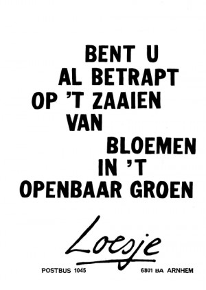 Bent u al betrapt op ‘t zaaien van bloemen in ‘t openbaar groen