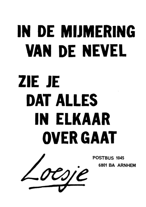 In de mijmering van de nevel zie je dat alles in elkaar overgaat