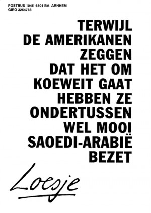 Terwijl de Amerikanen zeggen dat het om Koeweit gaat hebben ze ondertussen wel mooi Saoudi-Arabie bezet