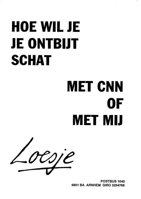 Hoe wil je je ontbijt schat met CNN of met mij