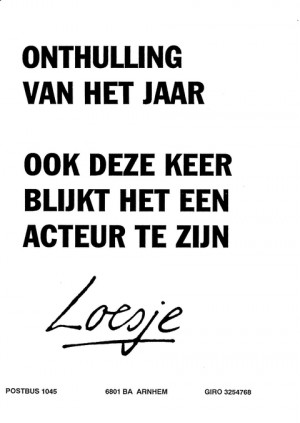 Onthulling van het jaar ook deze keer blijkt het een acteur te zijn