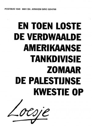 En toen loste de verdwaalde Amerikaanse tankdivisie zomaar de Palestijnse kwestie op