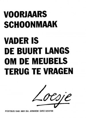Voorjaarsschoonmaak vader is de buurt langs om de meubels terug te vragen