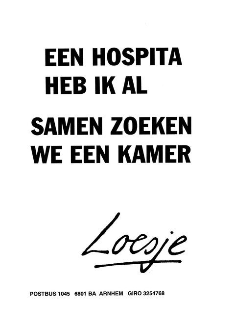 Een hospita heb ik al samen zoeken we een kamer