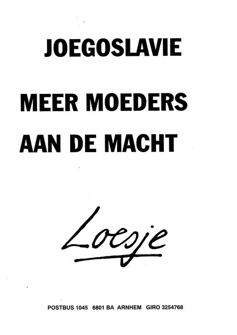 Joegoslavie meer moeders aan de macht