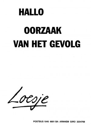 Hallo oorzaak van het gevolg