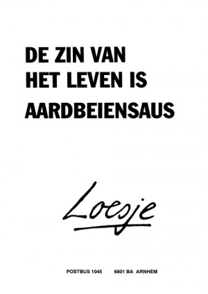 De zin van het leven is aardbeiensaus