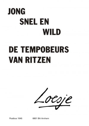 Jong snel en wild de tempobeurs van Ritzen