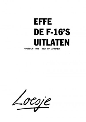 Effe de F-16’s uitlaten