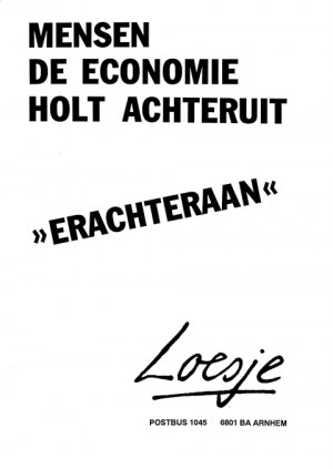 Mensen de economie holt achteruit “erachteraan”